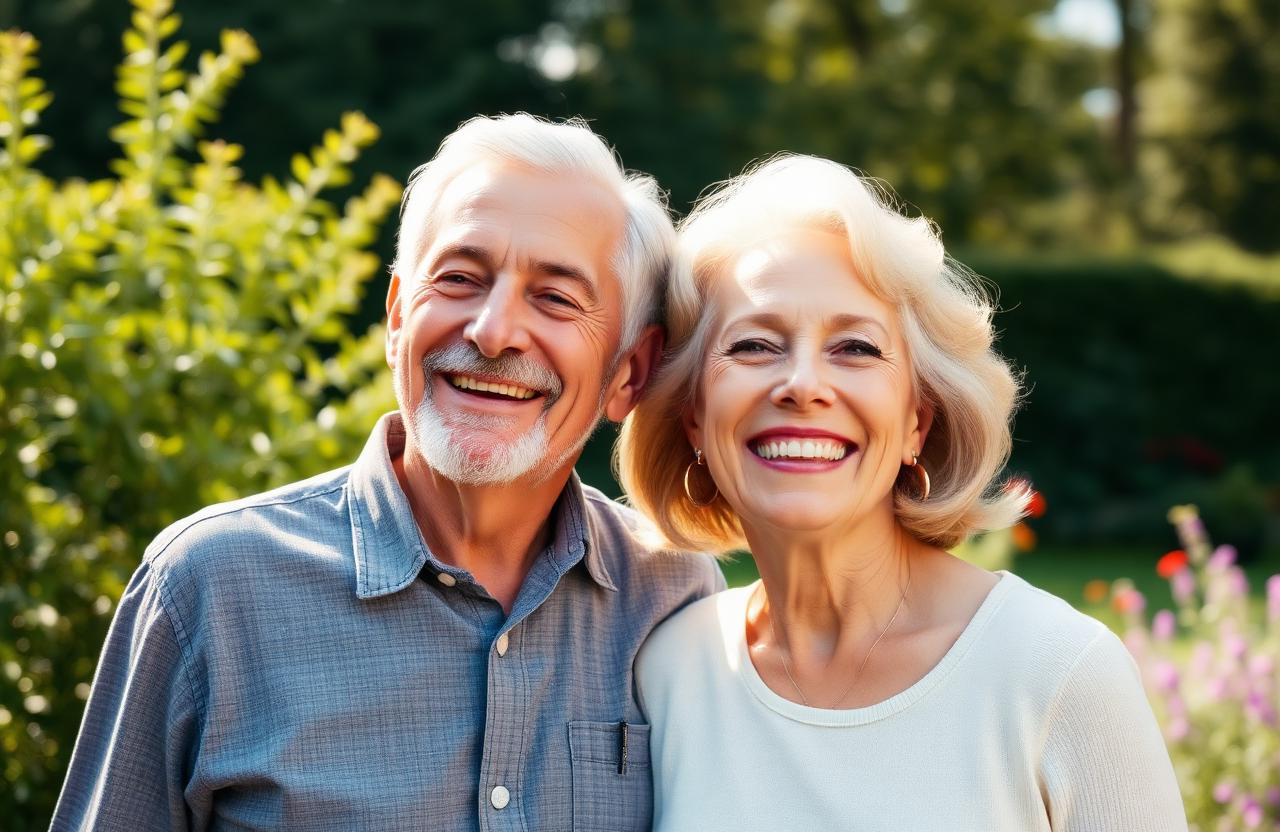 Happy mature couple enjoying clear hearing